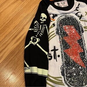 Desigual Tshirt long sleeve reversible sequins skateboard skeleton size‎ 9-10